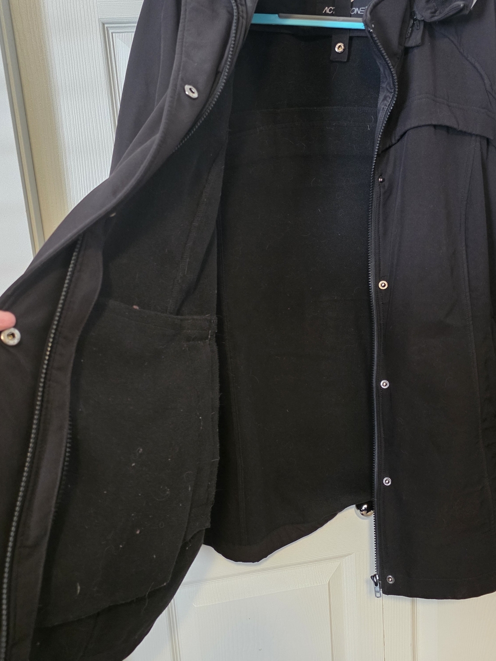 Black Women's Hooded Coat - Casual Lightweight Fall/Winter Jacket - Picture 5 of 10